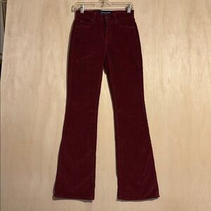 NWT Cameron High Rise Boot Veronica Beard Burgundy Flare Corduroys. 25